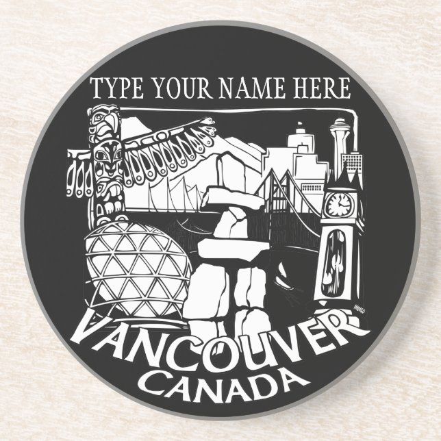 Vancouver Souvenir Untersetzer Personalisierte Ges (Vorne)
