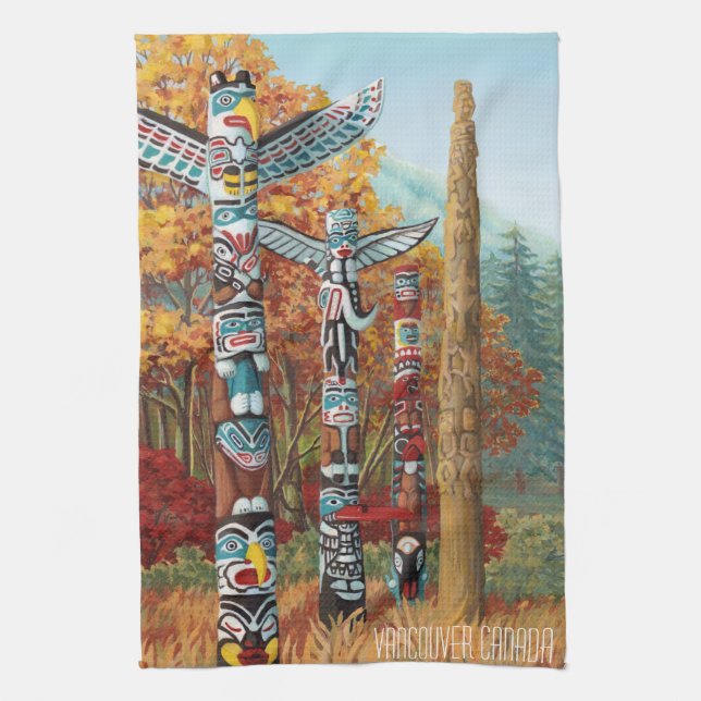 Vancouver-Tuch-personalisiertes Andenken-Tee-Tuch Küchentuch (Vertikal)