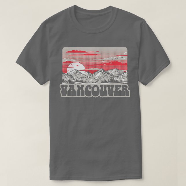 Vancouver Vintag Achtzigergebirge Retro Graphic T-Shirt (Design vorne)