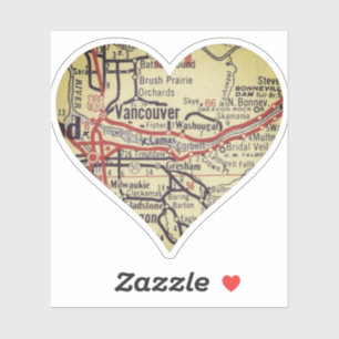 Vancouver WA Vintage Karte Aufkleber