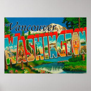 Vancouver, Washington - große Buchstabe-Szenen Poster