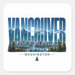 Vancouver Washington Mountain Escape Quadratischer Aufkleber