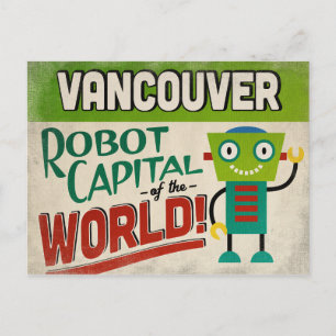 Vancouver Washington Robot - Funny Vintag Postkarte