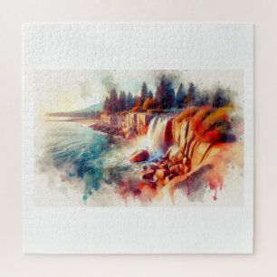 Vancouver Wasserfall bei Sonnenuntergang,  Puzzle