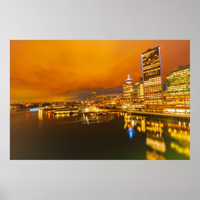 Vancouvers Sunset Skyline Poster (Vorne)