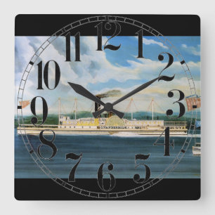 Vanderbilt-Dampfschiff 1847 Quadratische Wanduhr