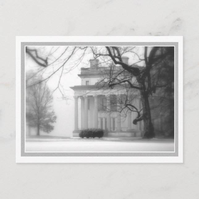 Vanderbilt-Herrenhaus im Winter Postkarte (Vorderseite)