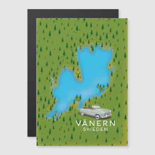 Vänern Schwedensee-Karte Magnetkarte