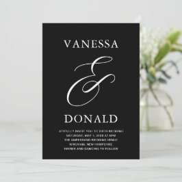 Vanessa Black Modern Wedding Einladung