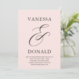 Vanessa Blush Pink Moderne Hochzeit Save The Date