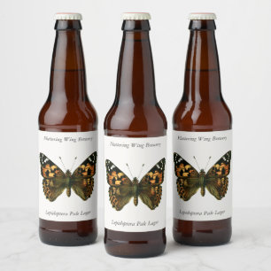 Vanessa cardui - The Painted Lady Butterfly Beer B Bierflaschenetikett