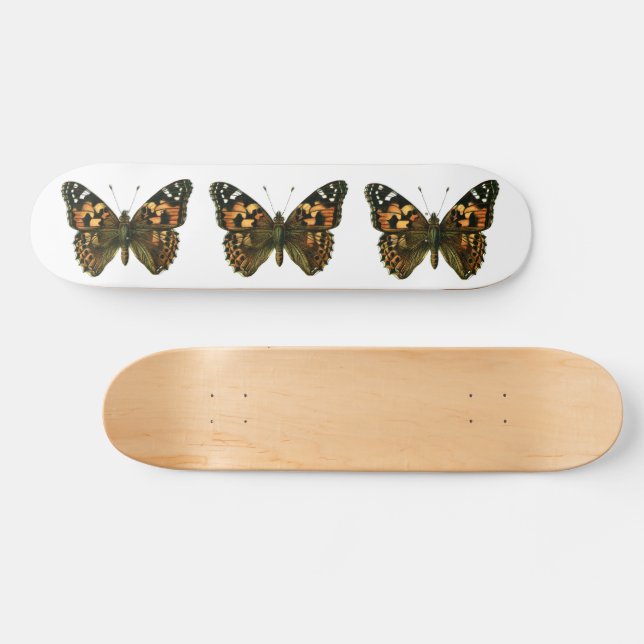 Vanessa cardui - The Painted Lady Butterfly Skateboard (Horizontal)