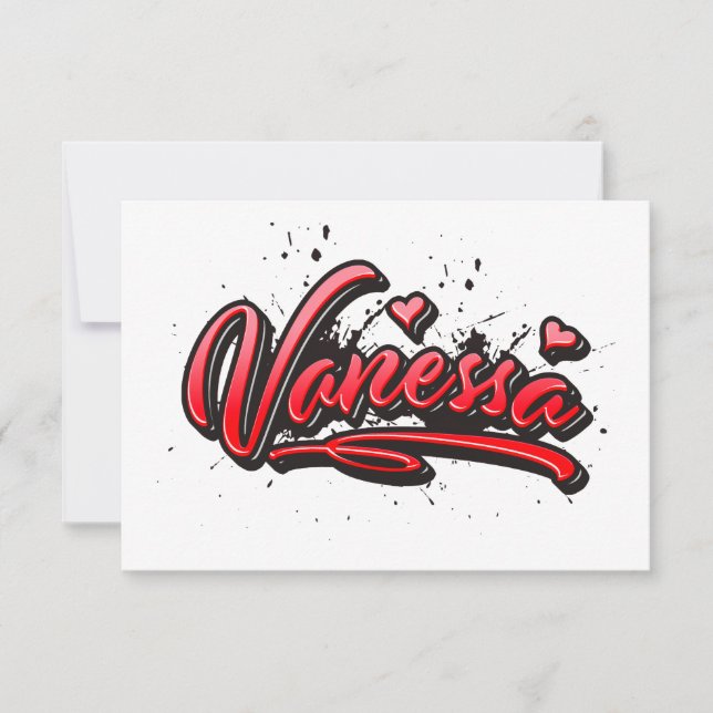 Vanessa Heart Splash Graffiti Karte (Vorderseite)