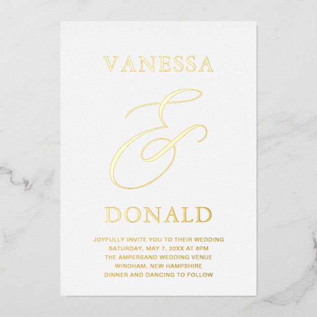 Vanessa Modern Wedding Folieneinladung (Vorderseite)