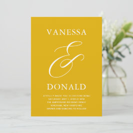 Vanessa Mustard Yellow Moderne Hochzeit Einladung