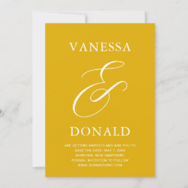 Vanessa Mustard Yellow Moderne Hochzeit Save The Date