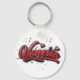 Vanessa rotes Herz Graffiti Schlüsselger Schlüsselanhänger