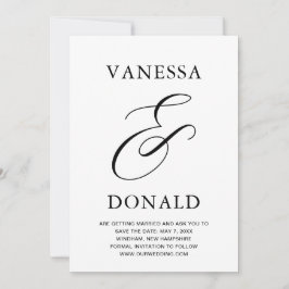 Vanessa Schwarz-weiß Moderne Hochzeit Save The Date