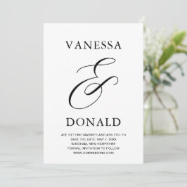 Vanessa Schwarz-weiß Moderne Hochzeit Save The Date