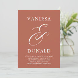 Vanessa Terracotta Moderne Hochzeit Einladung