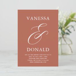 Vanessa Terracotta Moderne Hochzeit Save The Date