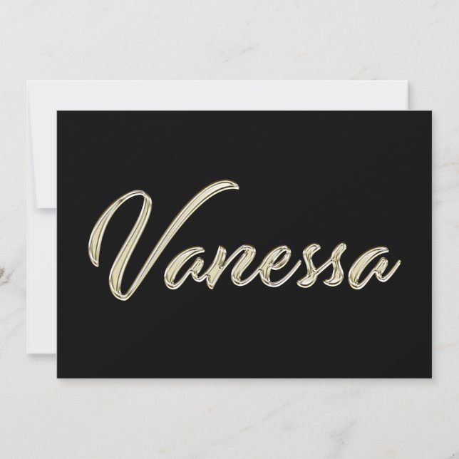 Vanessa white gold Handwriting Karte (Vorderseite)