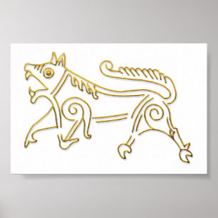 Vang Runestone-Gold-Kontur-Poster Poster