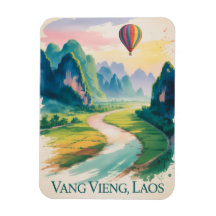 Vang Vieng Laos Heißluftballon Vintage