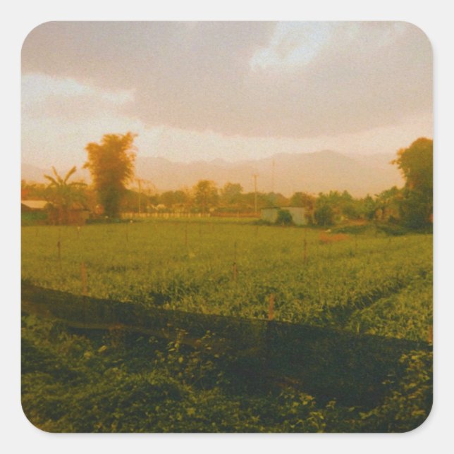 Vang Vieng - Laos  Quadratischer Aufkleber (Vorderseite)