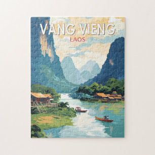 Vang Vieng Laos Reisen Vintag Puzzle