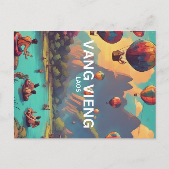 Vang Vieng Postcard Postkarte (Vorderseite)