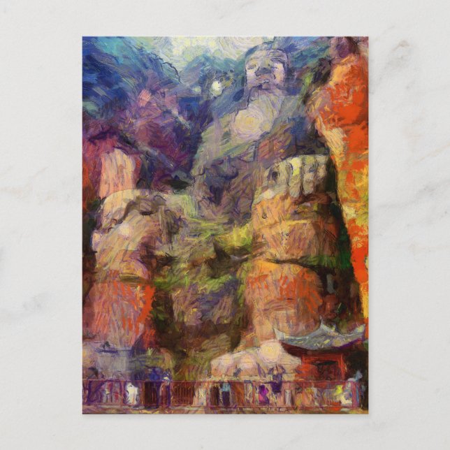 Vangogh-Leshan-Giant-Buddha-in-China Postkarte (Vorderseite)