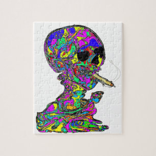 VanGogh's Calavera Skull Rauchen Zigarette Puzzle
