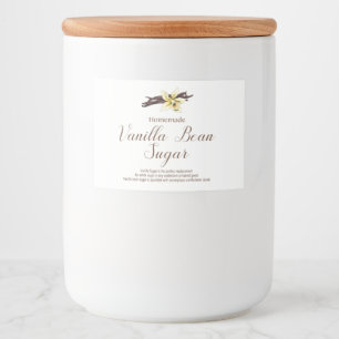 Vanilla Bean Sugar Labels, hausgemachte Vanillezuc Lebensmitteletikett