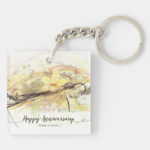 Vanilla Blume Orchid Schlüsselanhänger