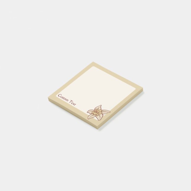 Vanilla-Blume Post-it Klebezettel (angewinkelt)