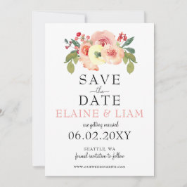 Vanilla Blush Bloral Wedding speichern Sie das Dat Save The Date