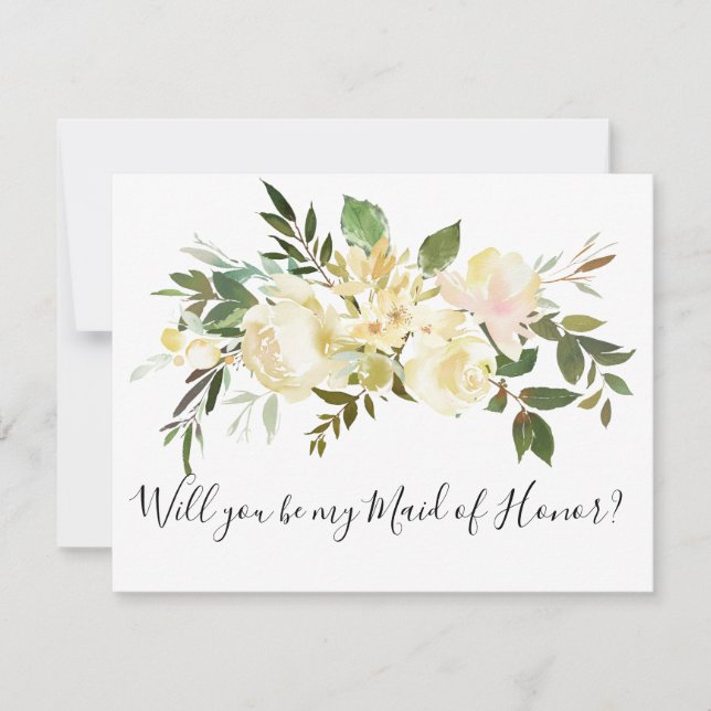 Vanilla-Blüten werden Sie meine Trauzeugin-Karte Dankeskarte (Vorderseite)