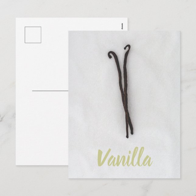 Vanilla-Bohne mit Zucker Feiertagspostkarte (Vorne/Hinten)