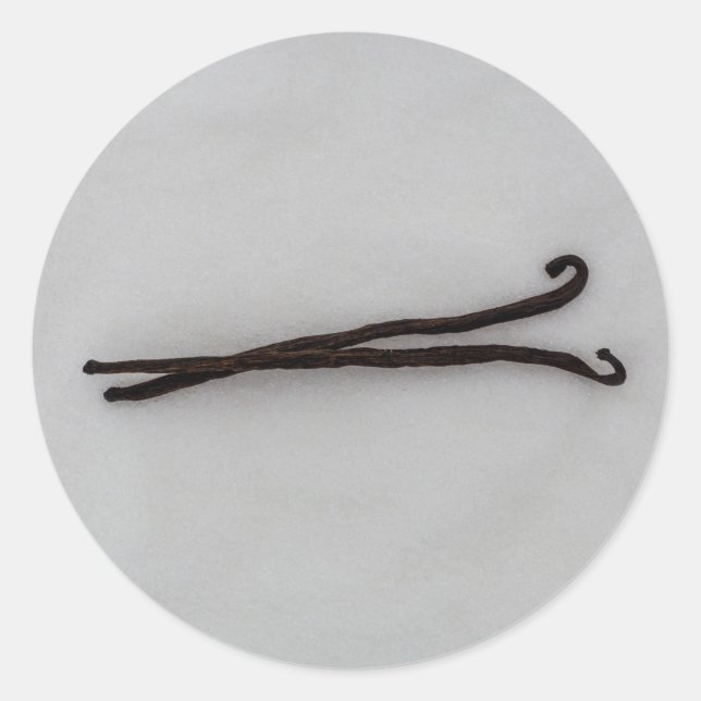 Vanilla-Bohne mit Zucker Runder Aufkleber (Vorderseite)