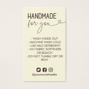 Vanilla Brown Handmade for you Wash Instructions