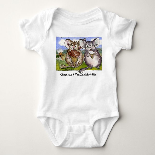 Vanilla Chinchilla Cartoon Funny Baby Strampler (Vorderseite)