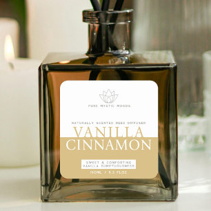 Vanilla cinammon Braungelb-Weiß-Diffusor Quadratischer Aufkleber