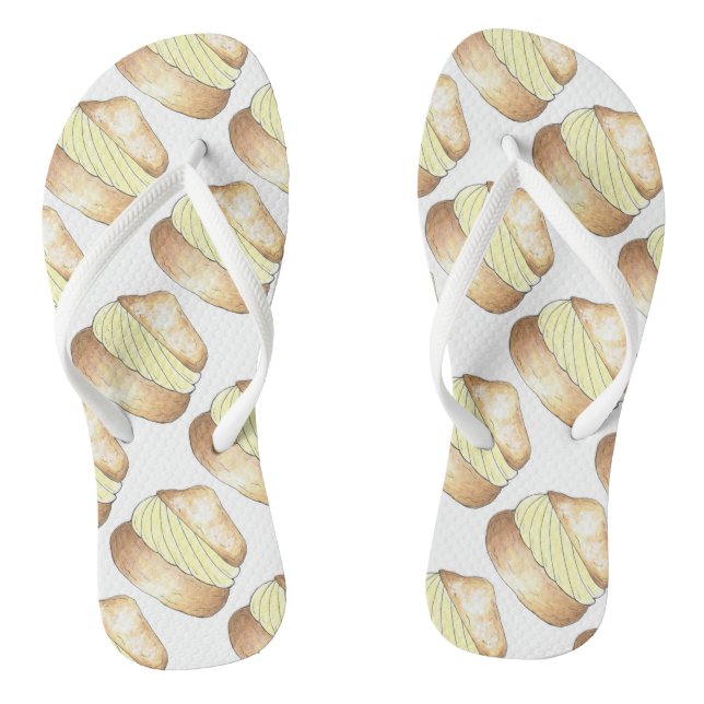 Vanilla Cream Puff Creampuff Konditorei Französisc Flip Flops (Fußbett)