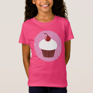 Vanilla Cupcake und rosa Streifen T-Shirt