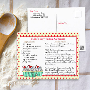 Vanilla Cupcake Weinkarte Postkarte