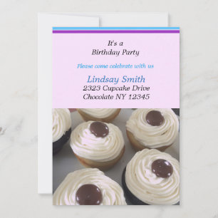 Vanilla-Cupcakes Geburtstagsparty-Einladung Einladung