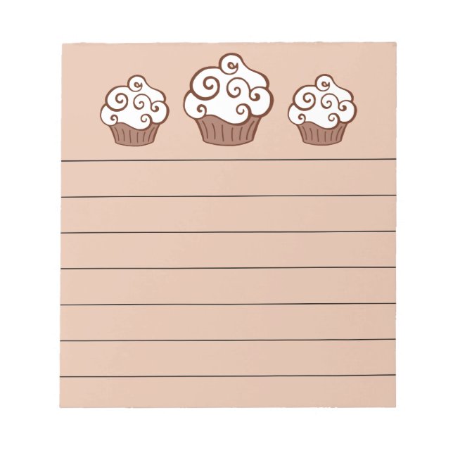 Vanilla Cupcakes Küche Notepad Geschenk Notizblock (Vorderseite)