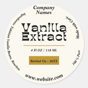 Vanilla Extract Anpassen der Labelrunde Runder Aufkleber