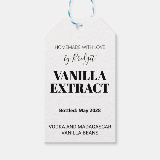 Vanilla Extract-Geschenk-Tag 001 Geschenkanhänger (Vorderseite)